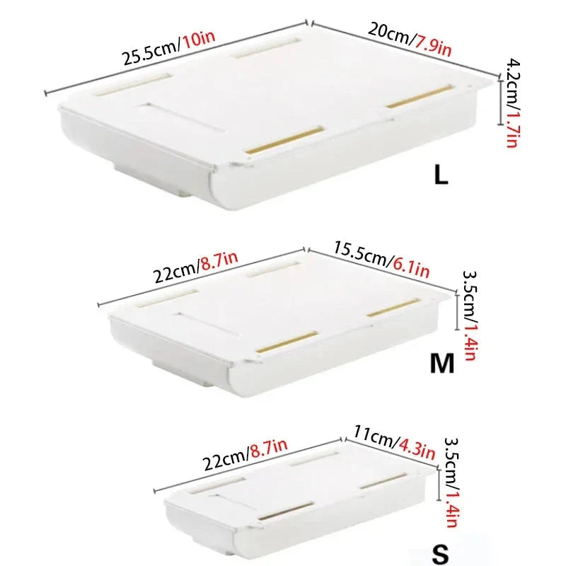 Drawer Organizer Under-Desk Self-Adhesive Multi-Compartment