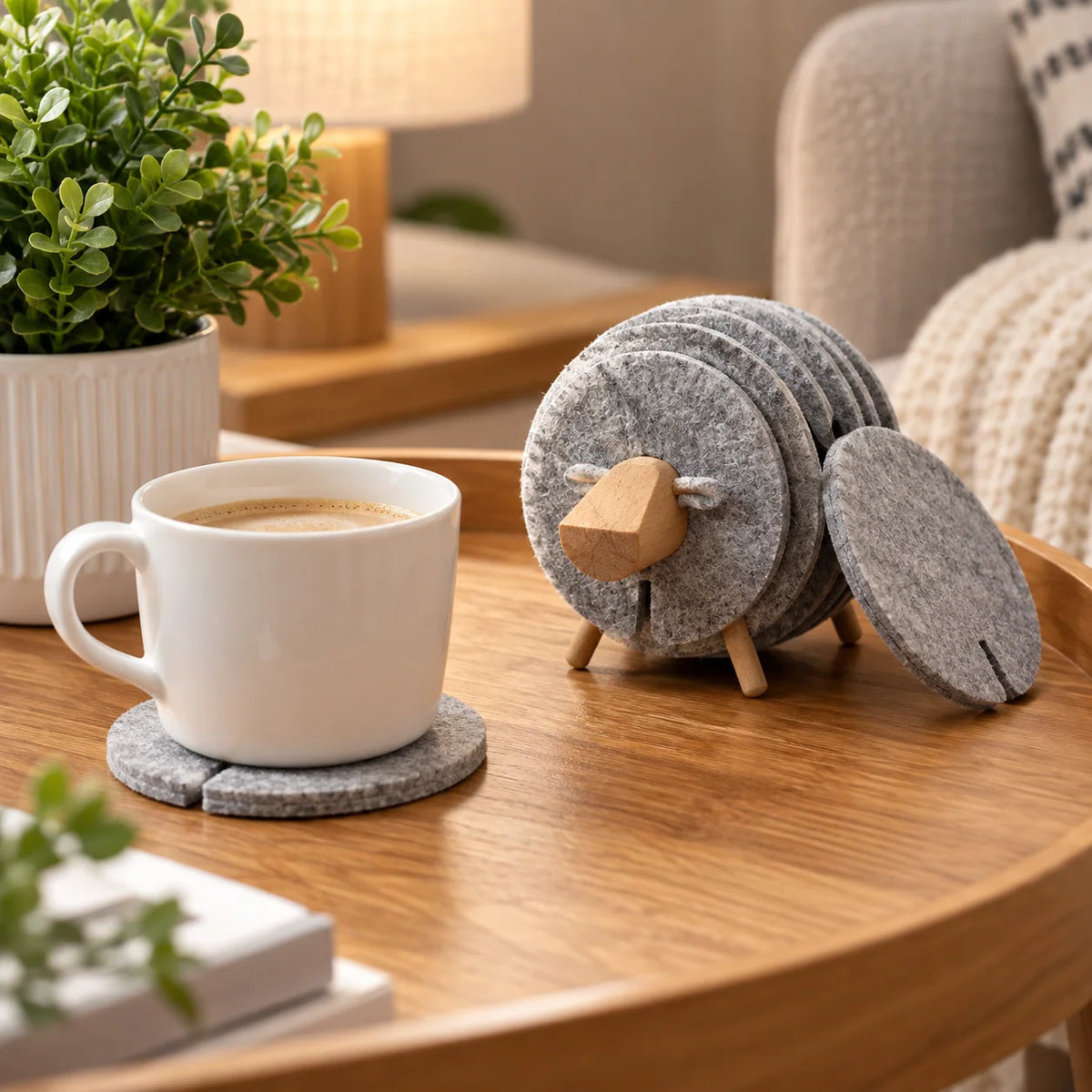 Drink Coaster Sheep-Shaped Anti-Slip Tabletop Protection