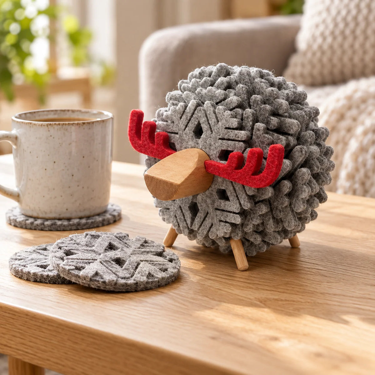 Drink Coaster Sheep-Shaped Anti-Slip Tabletop Protection