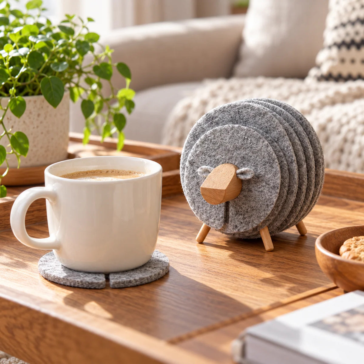 Drink Coaster Sheep-Shaped Anti-Slip Tabletop Protection