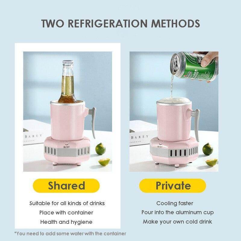 Drink Cooler Cup Portable Electric 13.5 Fl Oz One-Button Cooling