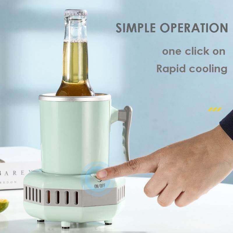 Drink Cooler Cup Portable Electric 13.5 Fl Oz One-Button Cooling
