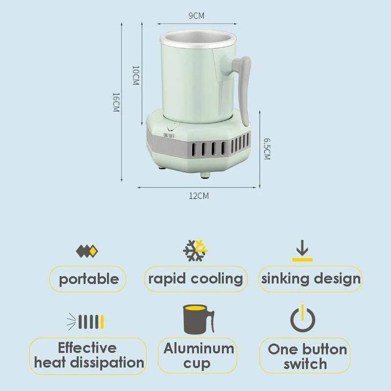 Drink Cooler Cup Portable Electric 13.5 Fl Oz One-Button Cooling