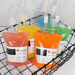Drink Pouch Set Halloween Blood Bag Design Reusable 3 Pack