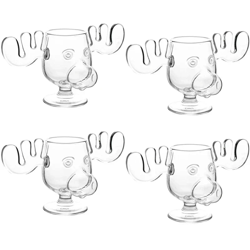 Drinking Glass Antler Design 8.45 Oz