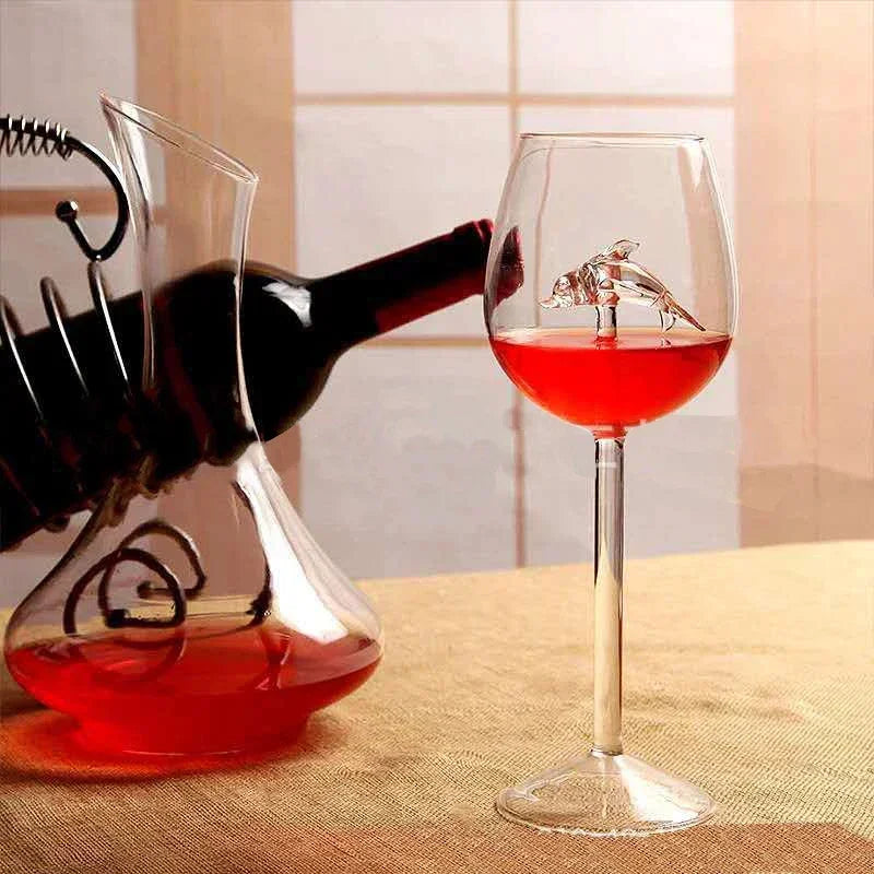 Drinking Glass Clear Sculpted 3D Sea Animal Design