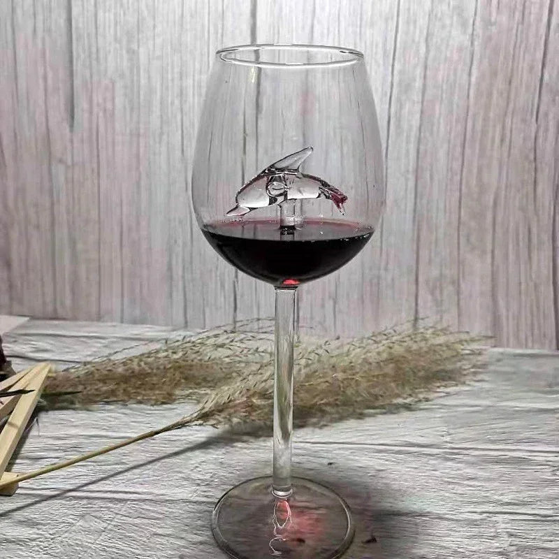 Drinking Glass Clear Sculpted 3D Sea Animal Design