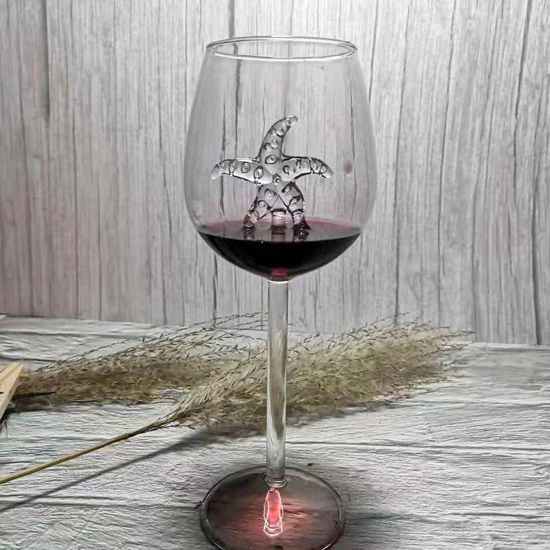Drinking Glass Clear Sculpted 3D Sea Animal Design