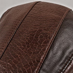 Driving Cap Genuine Leather Croc-Embossed Adjustable Fit