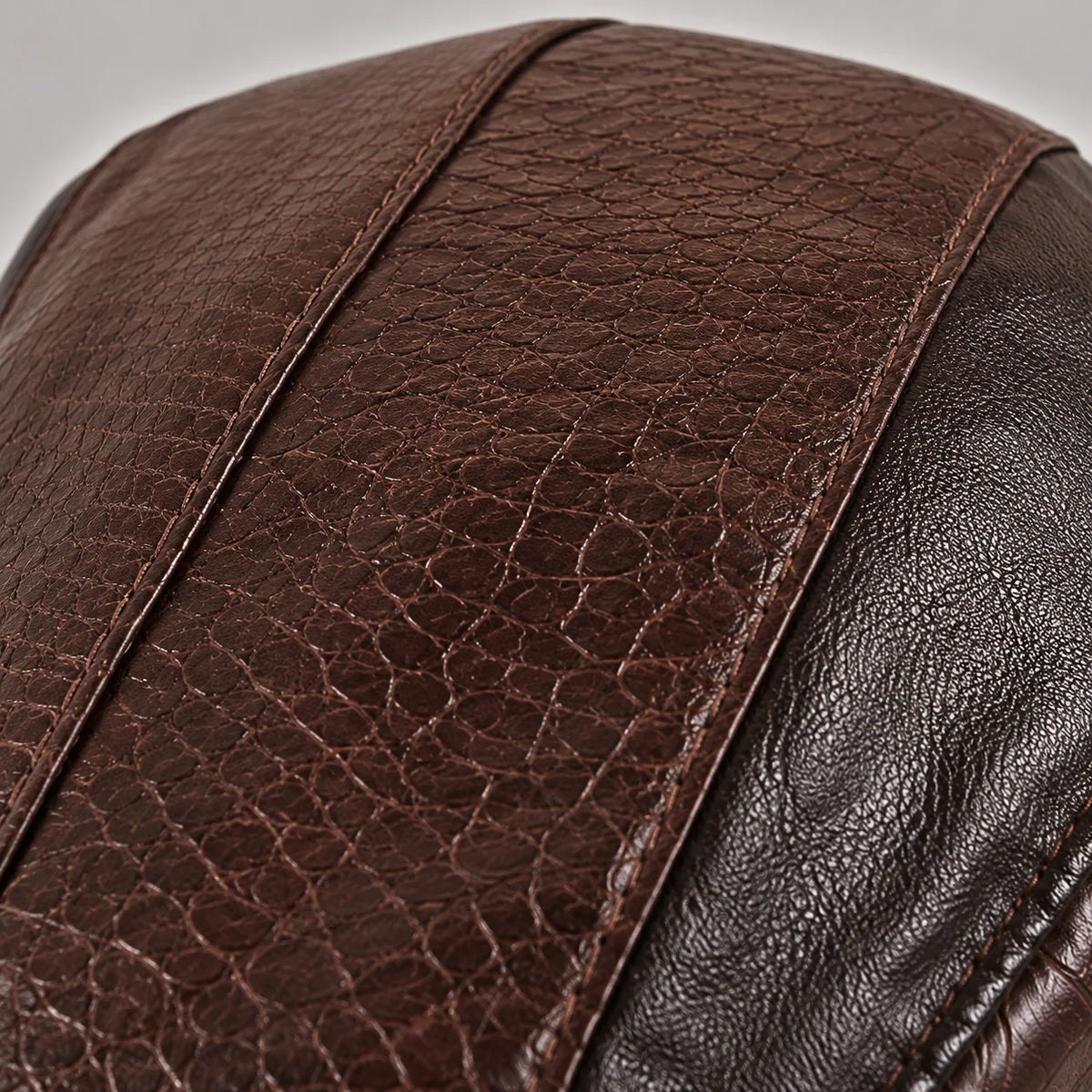 Driving Cap Genuine Leather Croc-Embossed Adjustable Fit