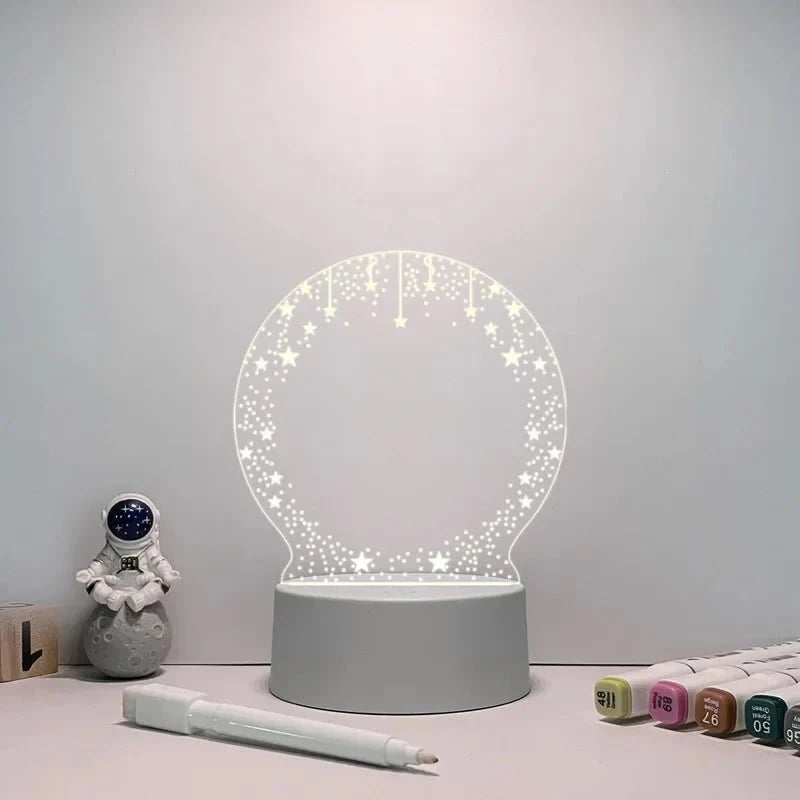 Dry-Erase Sign Acrylic Warm LED USB-Powered With Pen