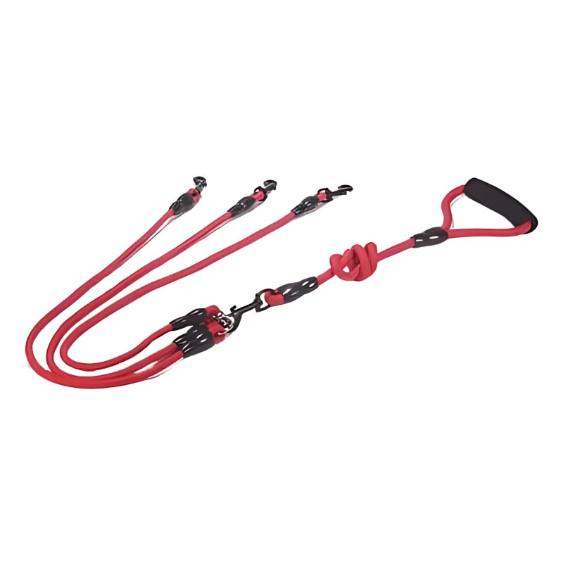 Dual Dog Leash Tangle-Free Cushioned Handle Quick-Lock