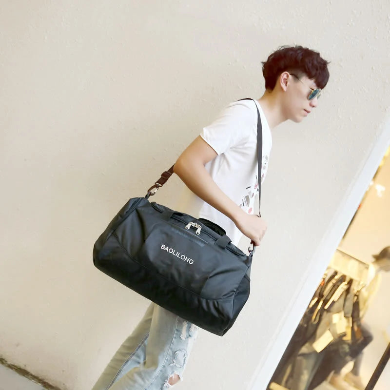 Duffel Bag Separate Shoe Compartment Durable Fabric