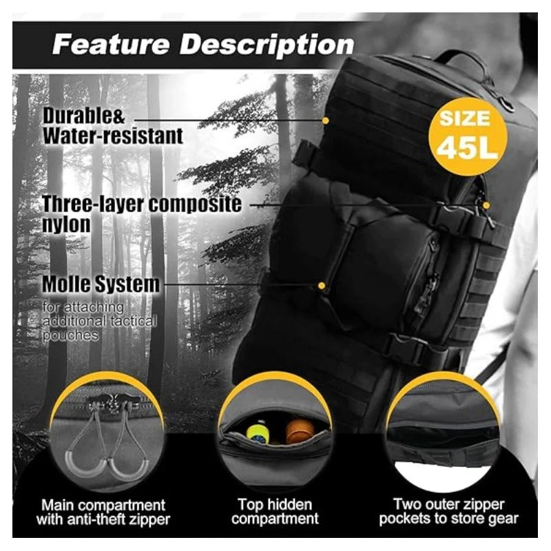 Duffel Bag Tactical Multi-Compartment Durable Fabric