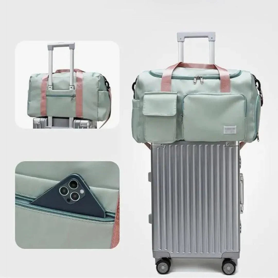 Duffel Bag Water-Repellent With Separate Shoe Compartment & Multiple Pockets
