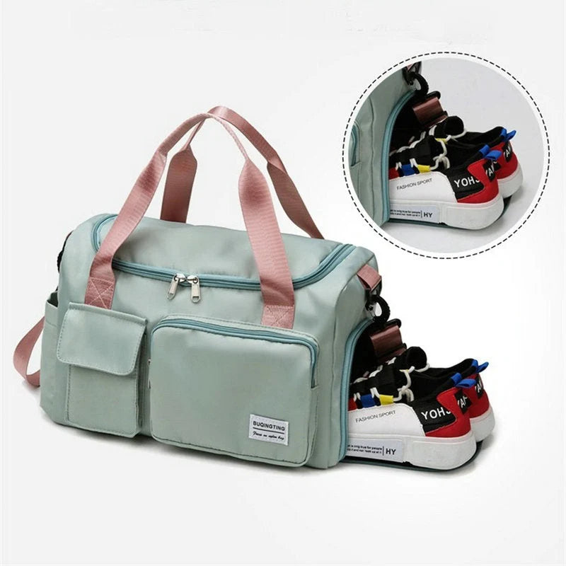 Duffel Bag Water-Repellent With Separate Shoe Compartment & Multiple Pockets