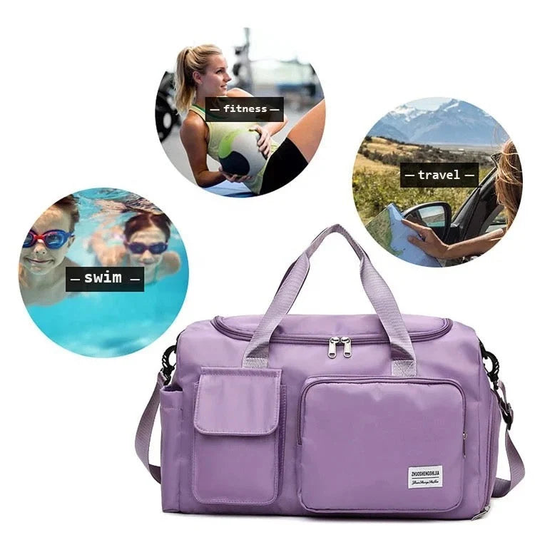 Duffel Bag Water-Repellent With Separate Shoe Compartment & Multiple Pockets