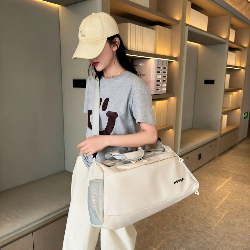 Duffel Bag Water-Resistant Multiple Pockets & Detachable Shoulder Strap