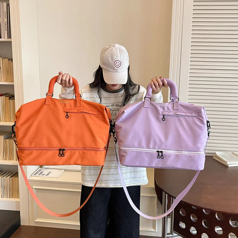 Duffel Bag Water-Resistant Multiple Pockets & Detachable Strap