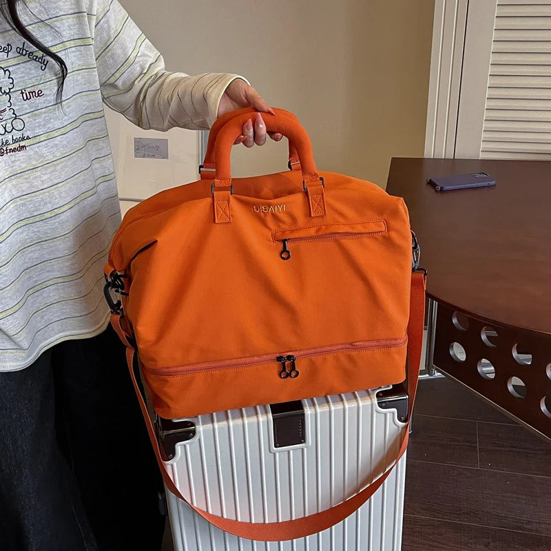 Duffel Bag Water-Resistant Multiple Pockets & Detachable Strap