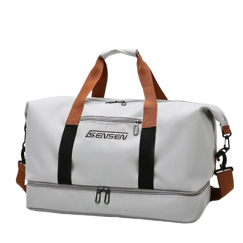 Duffel Bag Water-Resistant Multiple Pockets Padded Handles
