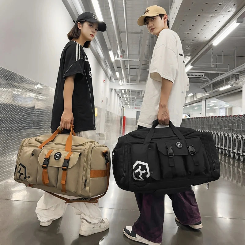 Duffel Bag Water-Resistant Multiple Pockets & Padded Shoulder Strap
