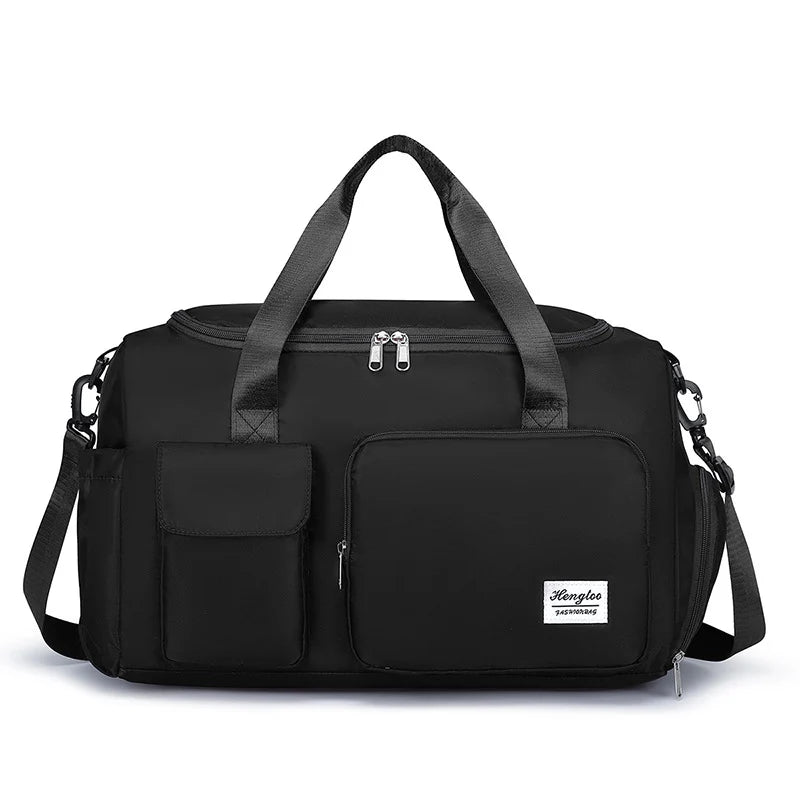 Duffle Bag Lightweight Water-Resistant Multiple Pockets & Shoulder Strap
