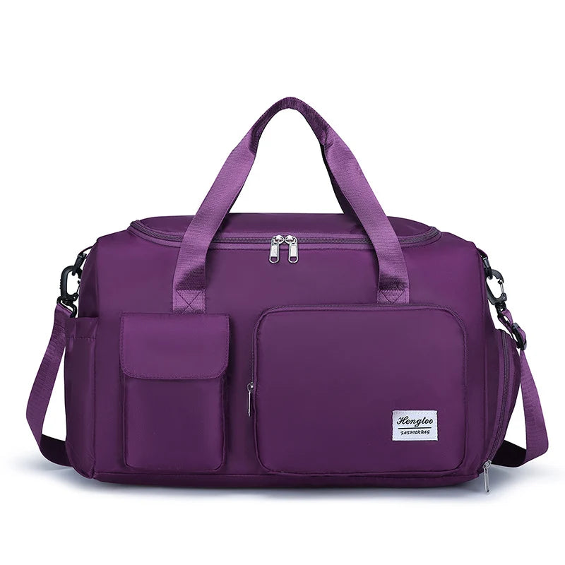 Duffle Bag Lightweight Water-Resistant Multiple Pockets & Shoulder Strap
