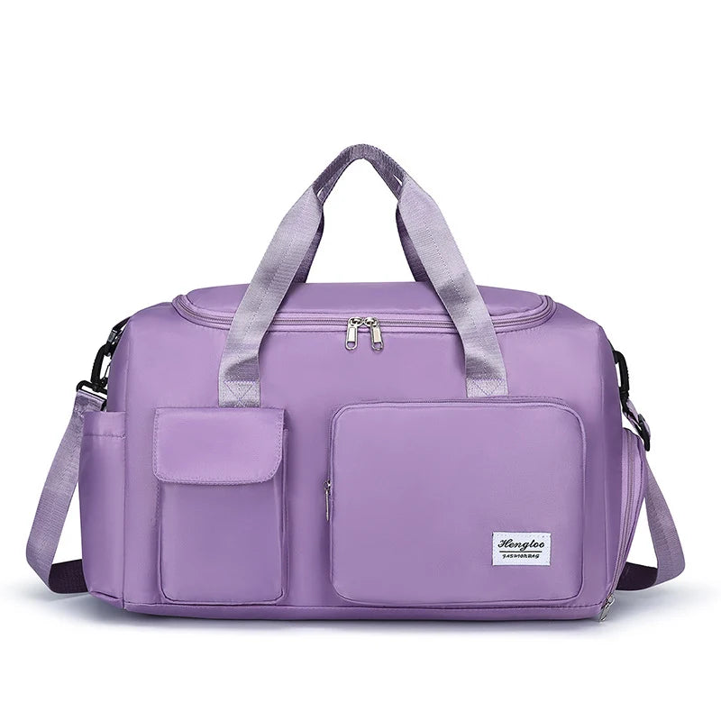 Duffle Bag Lightweight Water-Resistant Multiple Pockets & Shoulder Strap