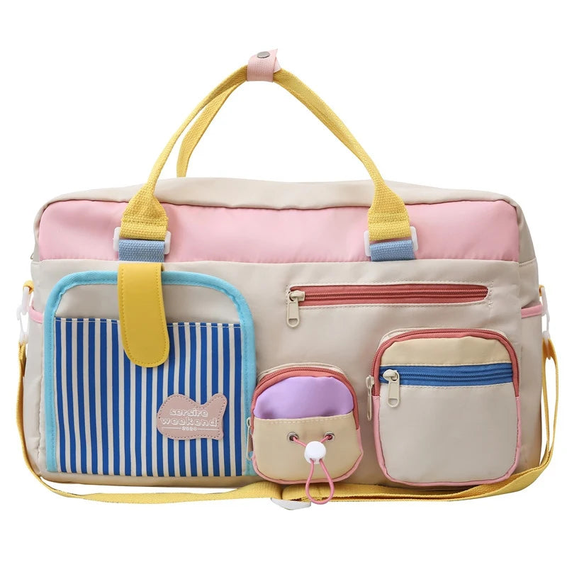 Duffle Bag Spacious Multi-Pocket Detachable Strap & Soft Handles