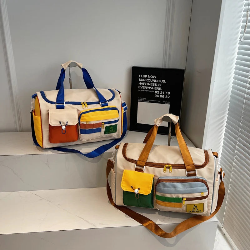 Duffle Bag Tear-Resistant Fabric Multiple Pockets & Padded Straps