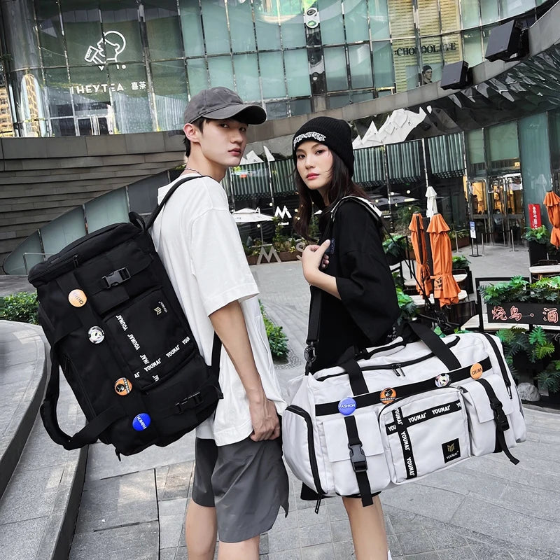 Duffle Bag Water-Resistant Fabric Adjustable Straps & Multiple Pockets