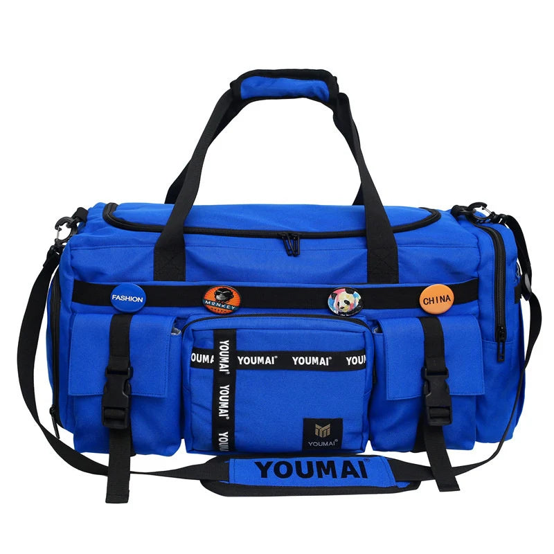 Duffle Bag Water-Resistant Fabric Adjustable Straps & Multiple Pockets