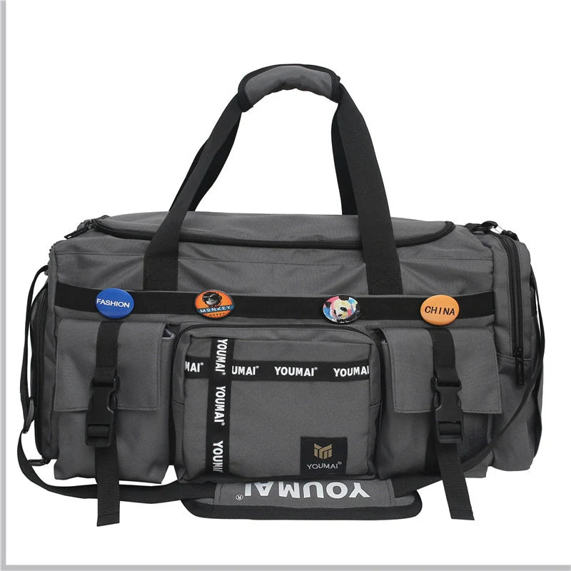 Duffle Bag Water-Resistant Fabric Adjustable Straps & Multiple Pockets