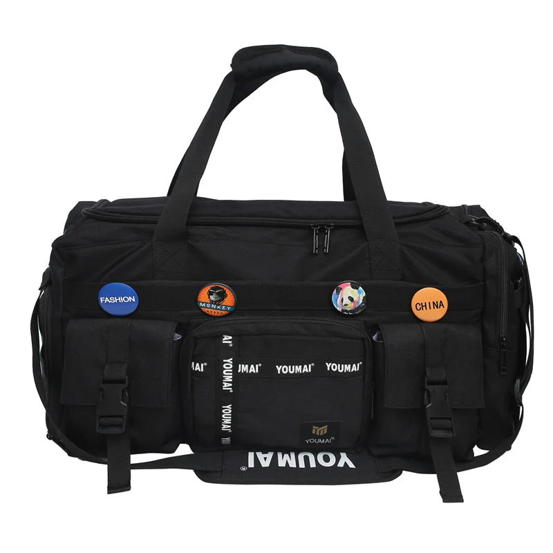 Duffle Bag Water-Resistant Fabric Adjustable Straps & Multiple Pockets