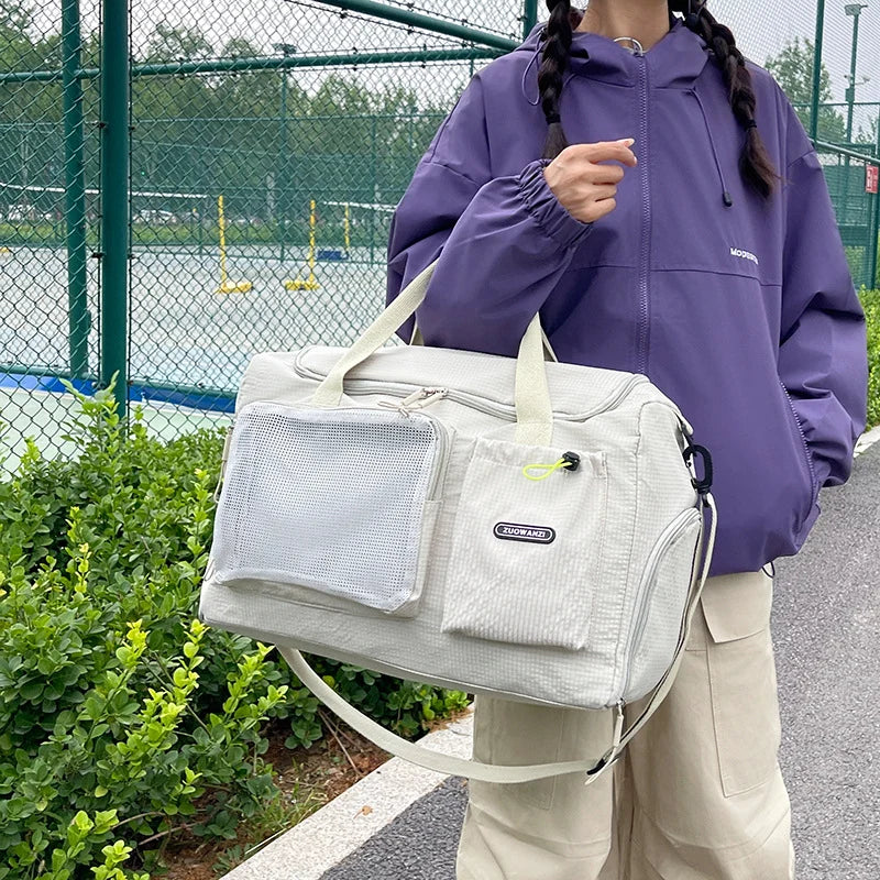 Duffle Bag Water-Resistant Multi-Compartment Padded Handles & Detachable Strap