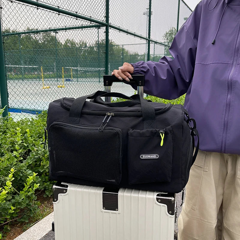 Duffle Bag Water-Resistant Multi-Compartment Padded Handles & Detachable Strap
