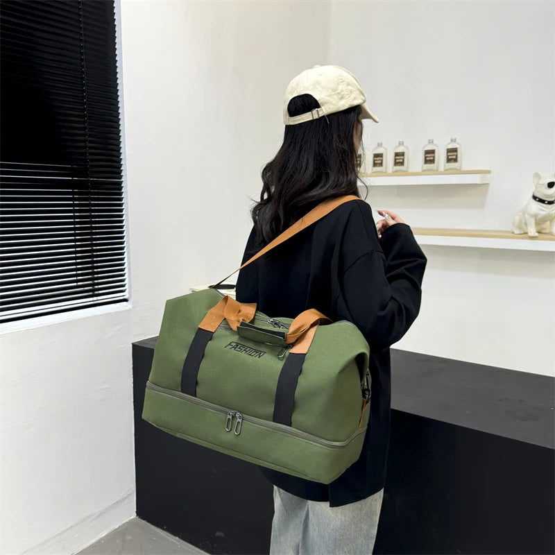 Duffle Bag Water-Resistant Multi-Pocket Adjustable Strap