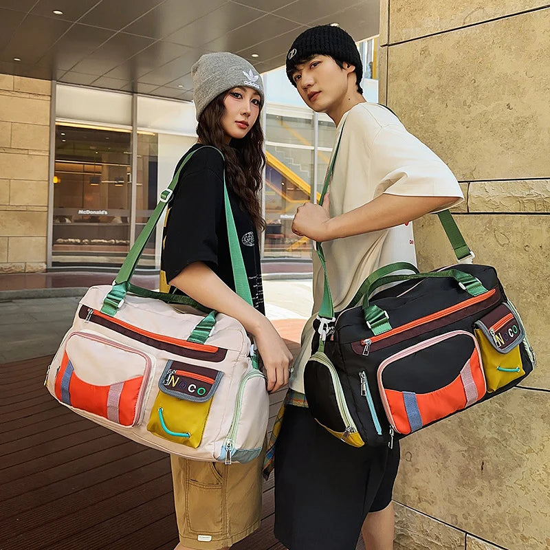 Duffle Bag Water-Resistant Multiple Pockets & Adjustable Shoulder Strap