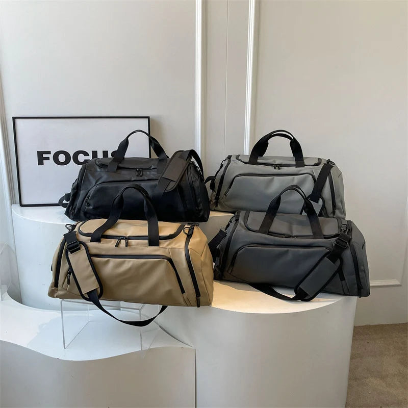Duffle Bag Water-Resistant Shoe Compartment Padded Handles