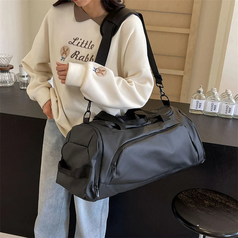 Duffle Bag Water-Resistant Shoe Compartment Padded Handles