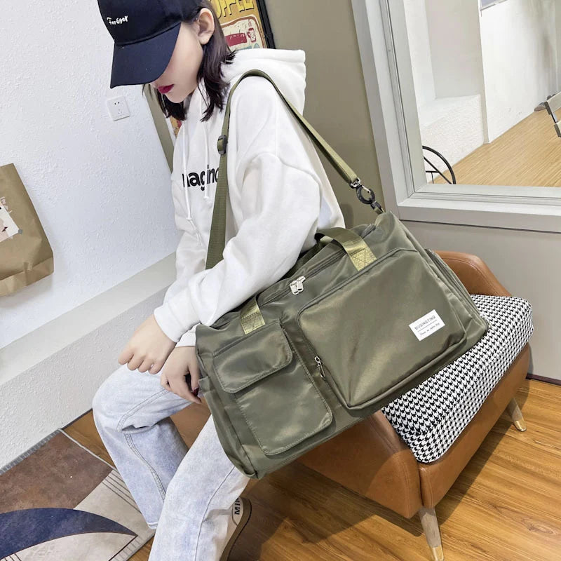 Duffle Bag Weather-Resistant Multiple Compartments & Detachable Strap