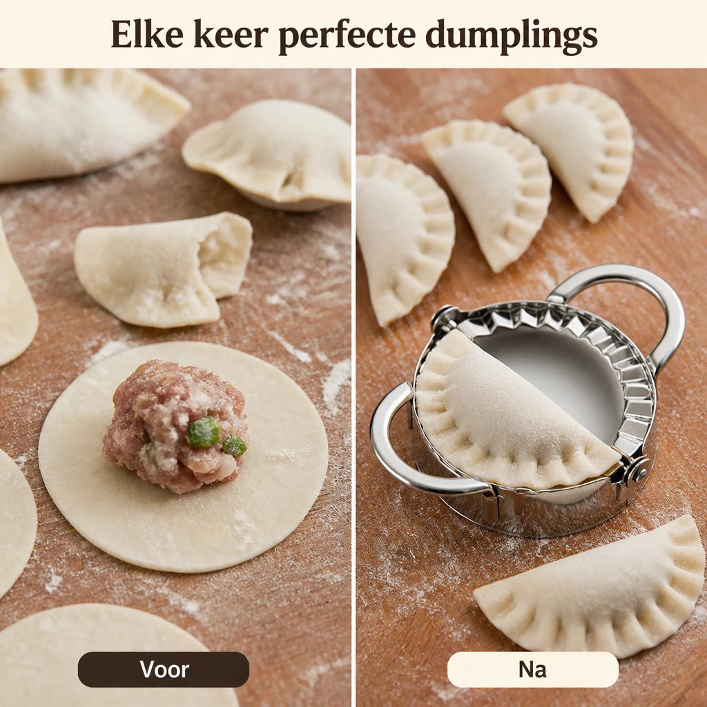Dumpling Mold Set Stainless Steel With Dough Cutter