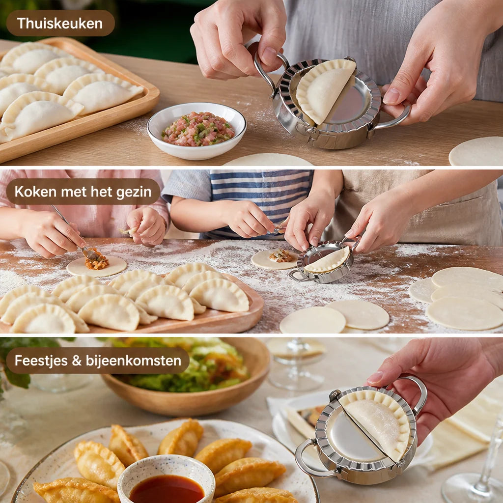 Dumpling Mold Set Stainless Steel With Dough Cutter