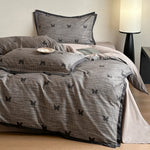 Duvet Cover 4-Piece Set Breathable Cotton Blend Reversible