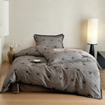 Duvet Cover 4-Piece Set Breathable Cotton Blend Reversible