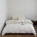 Duvet Cover & Pillow Set Breathable Cotton-Linen Machine Washable