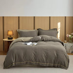 Duvet Cover Set 4-Piece Quilted Cotton Reversible Breathable