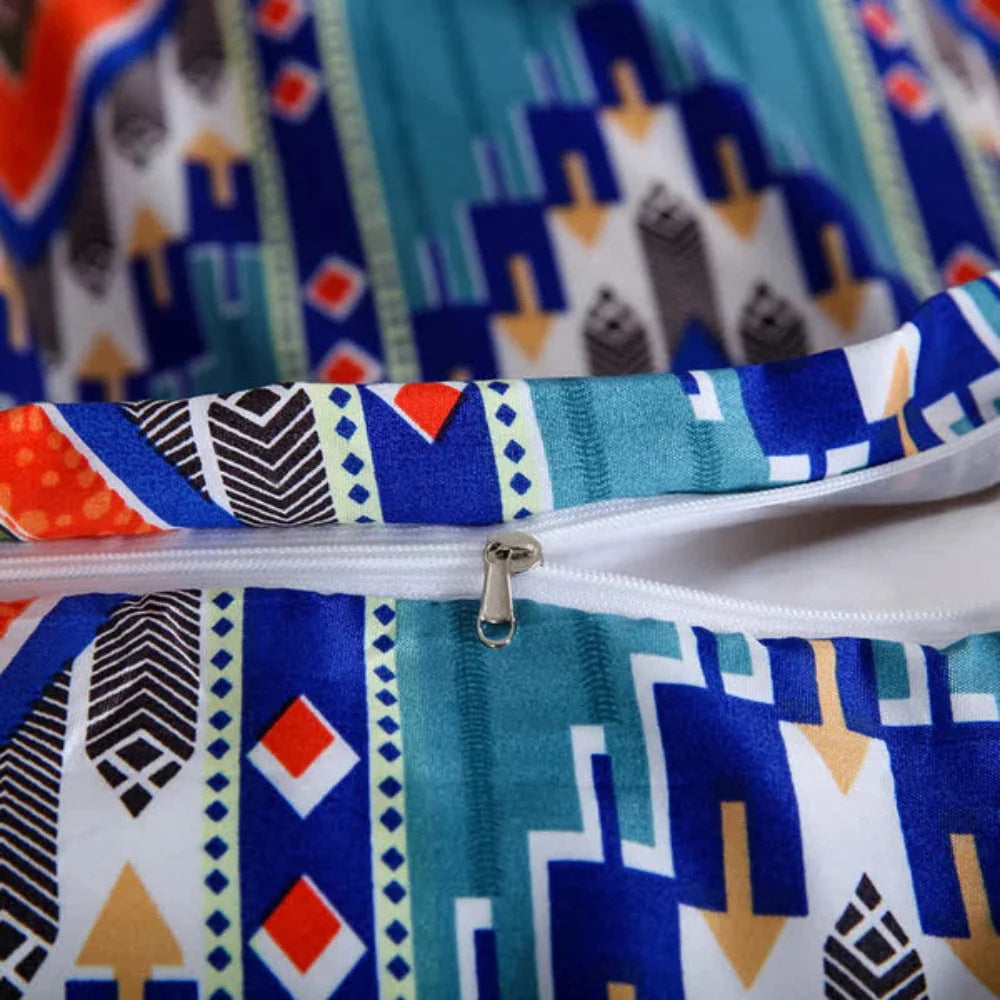 Duvet Cover Set Bohemian Tribal Cotton-Microfiber Machine Washable