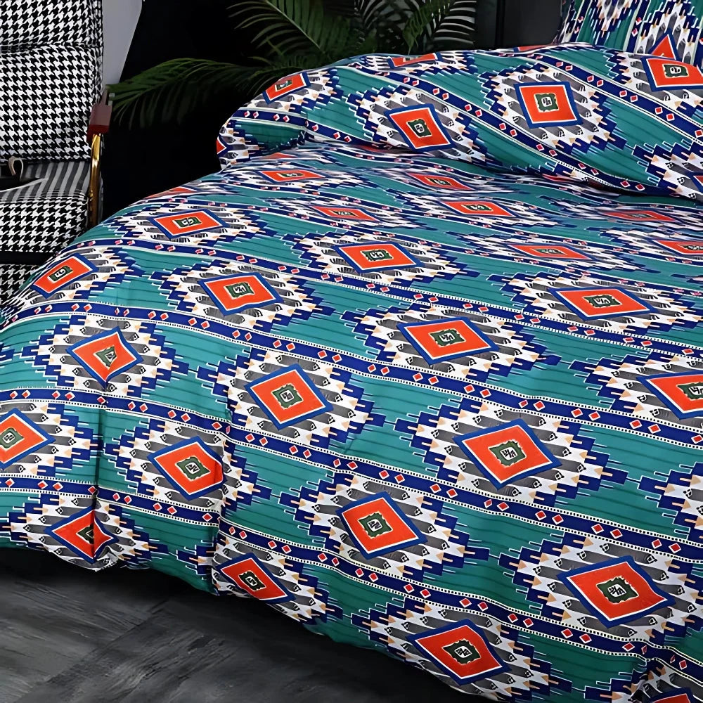Duvet Cover Set Bohemian Tribal Cotton-Microfiber Machine Washable